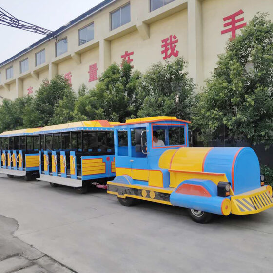 Tren Turístico Sin Vías Amarillo y Azul